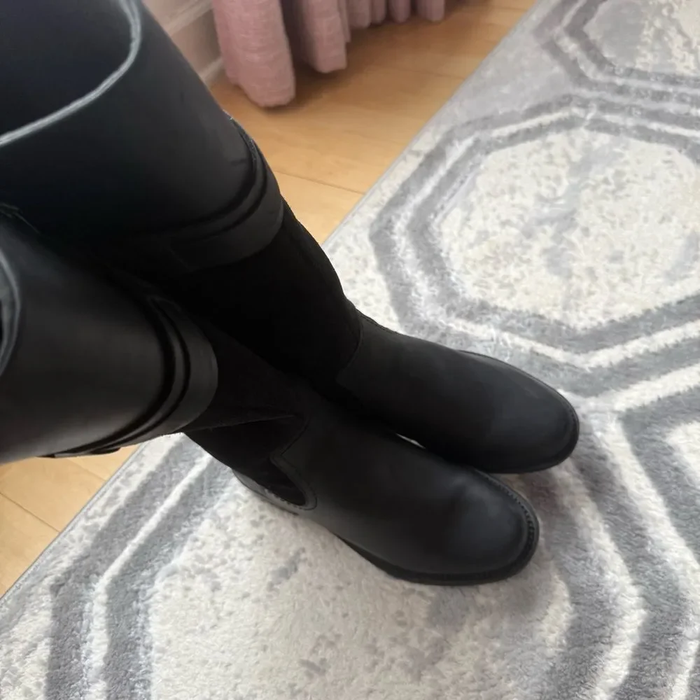 Clark’s Maye Carly Tall-Shaft Boot Leather Boots In Black 6 NWT